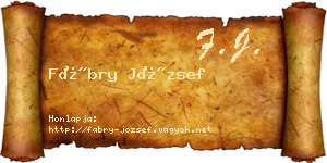 Fábry József névjegykártya